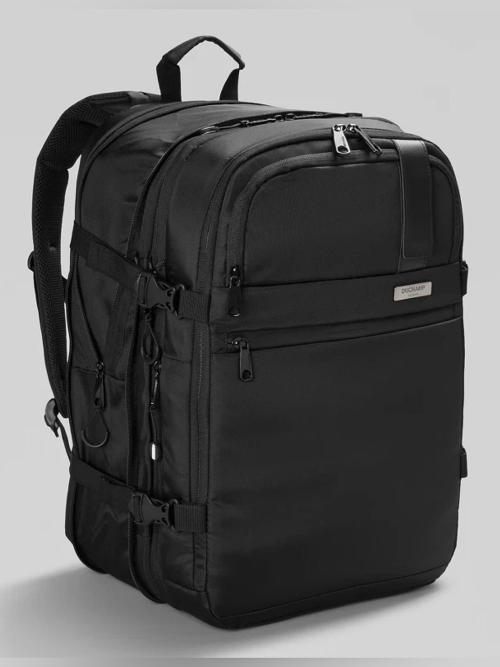 Duchamp Travel Expandable Backpack Suitcase Color: Black.